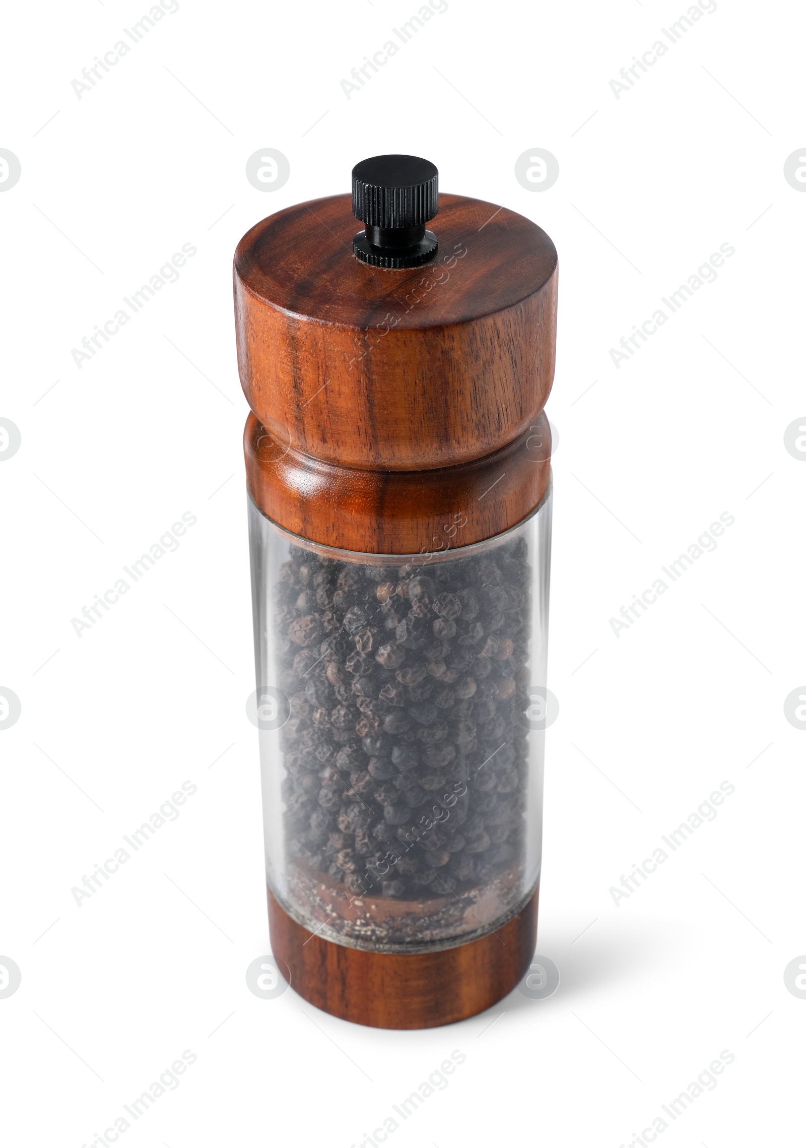 Photo of Pepper shaker isolated on white. Kitchen utensil