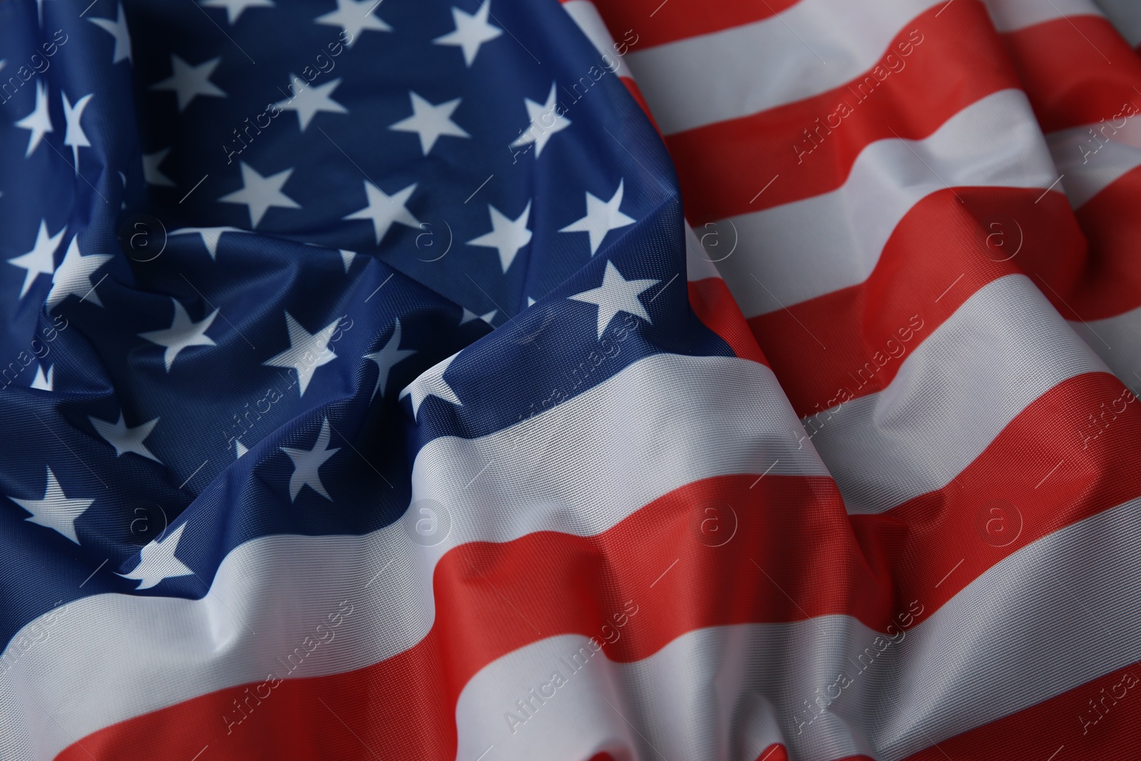 Photo of Flag of USA as background, closeup view