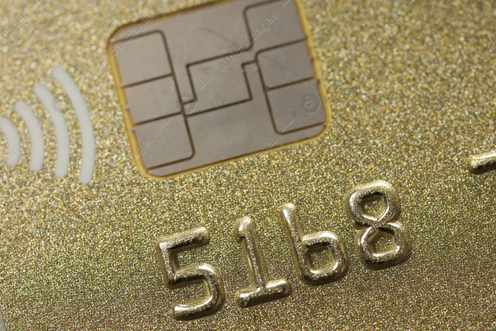 Photo of One credit card as background, macro view