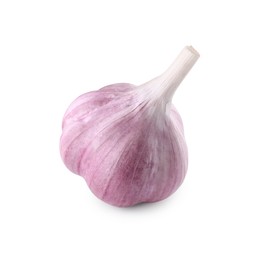 Photo of Fresh raw garlic head isolated on white