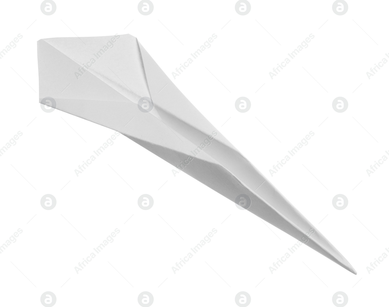 Photo of One handmade paper plane isolated on white