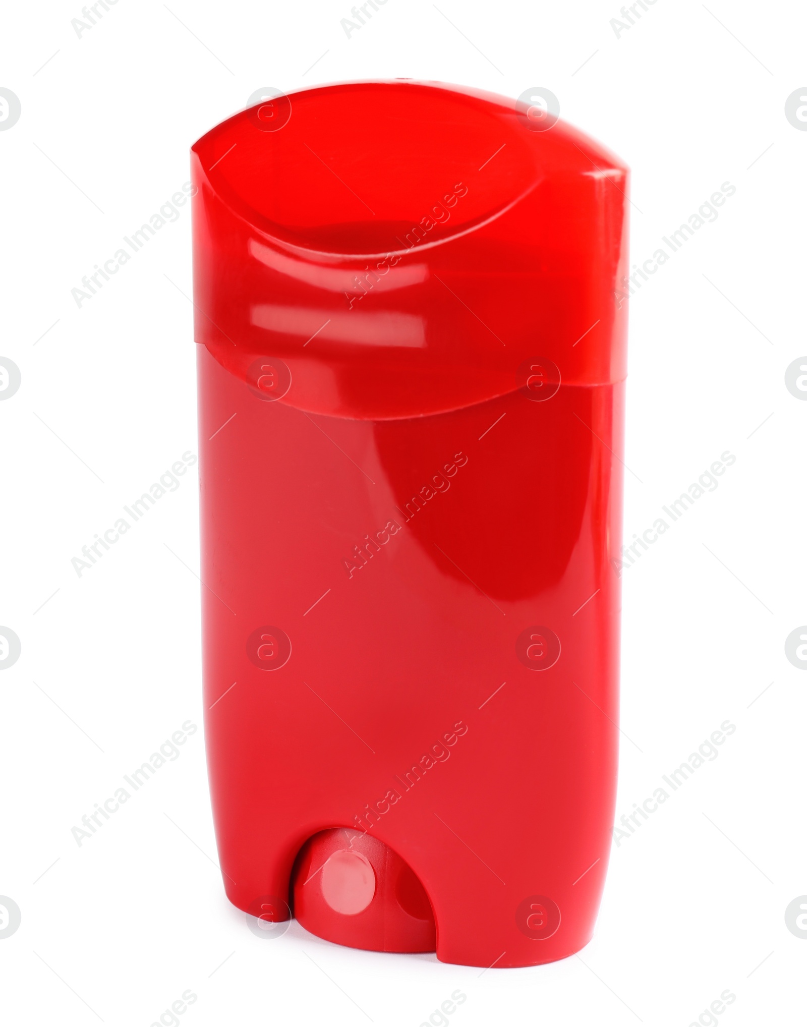 Photo of Blank plastic deodorant container on white background