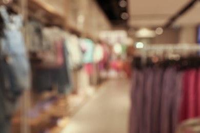 Blurred view of store interior in shopping mall. Bokeh effect