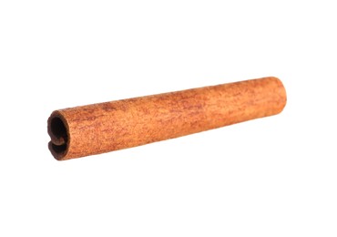 Photo of One aromatic cinnamon stick isolated on white