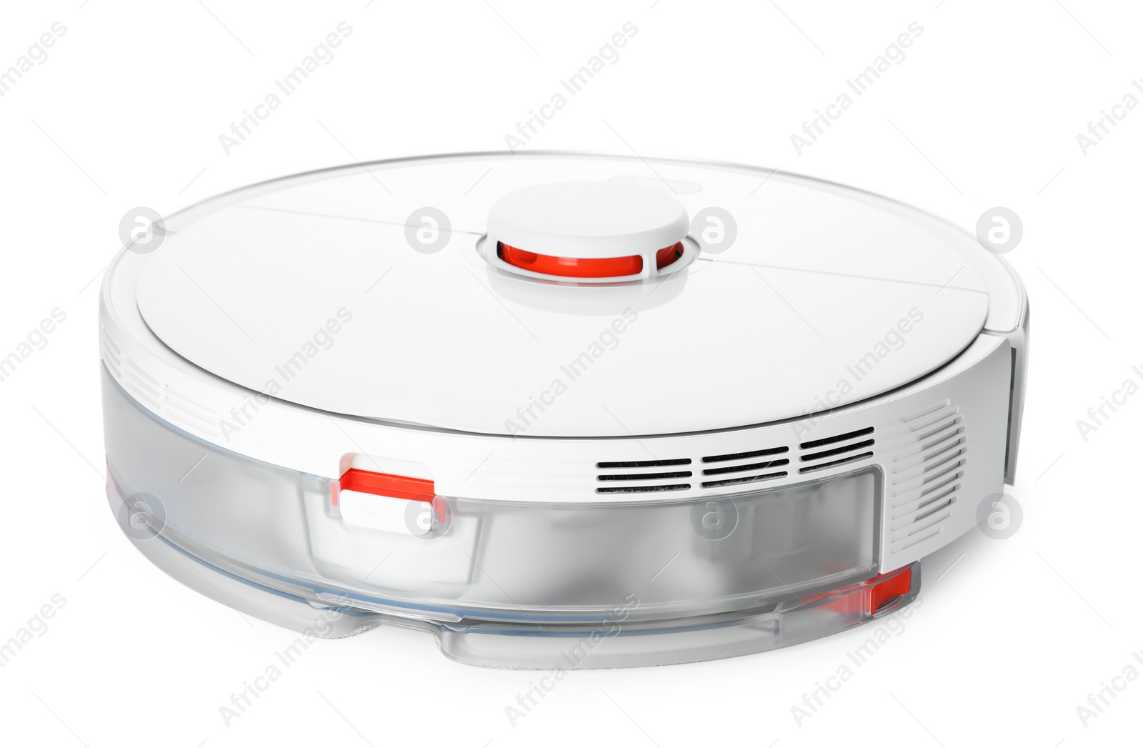 Photo of Modern robotic vacuum cleaner isolated on white