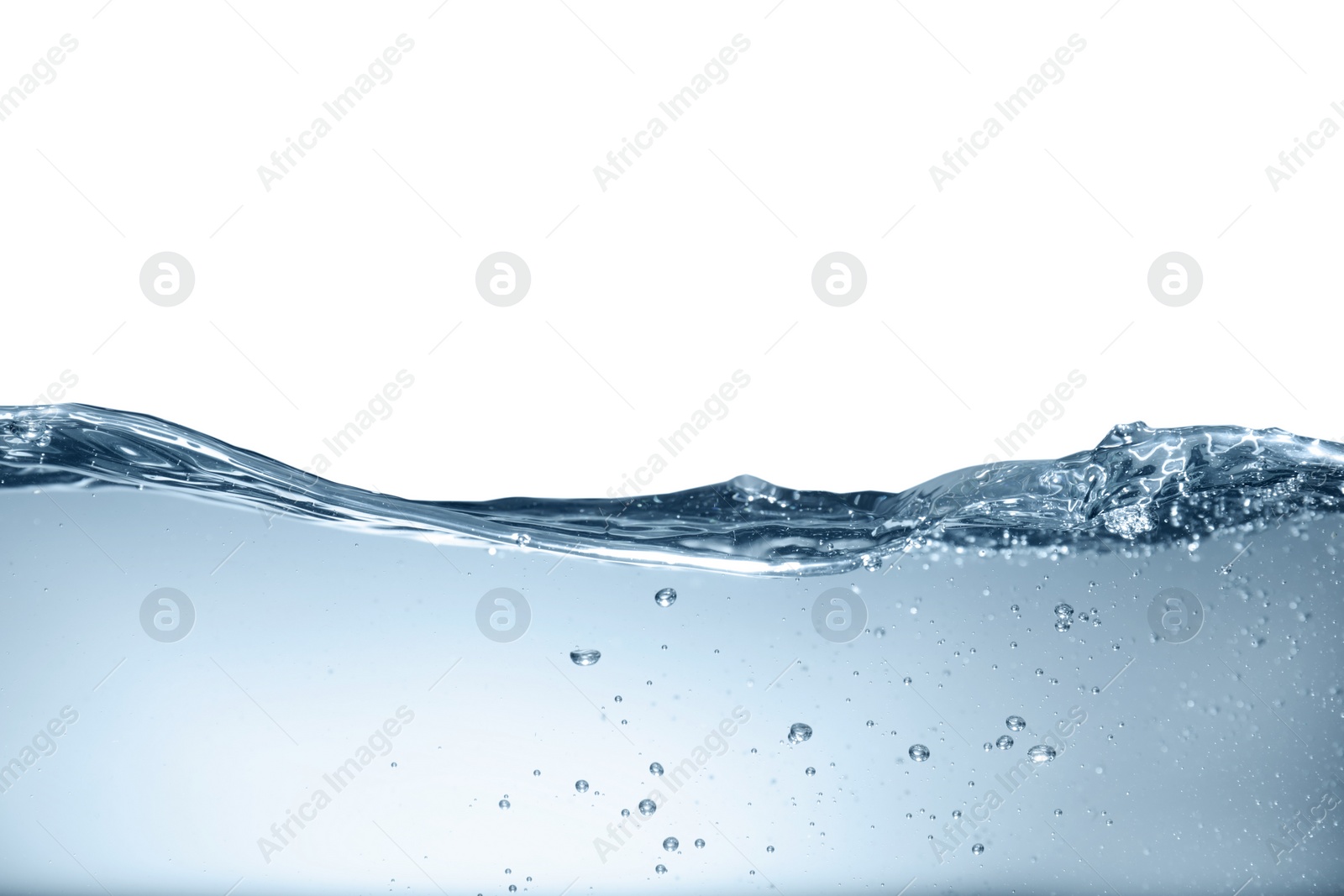 Photo of Bubbles in clear water on grey background