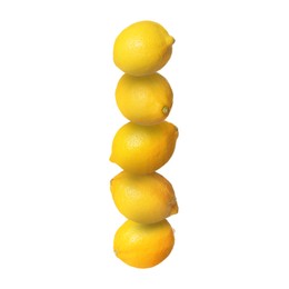 Image of Whole fresh ripe lemons isolated on white