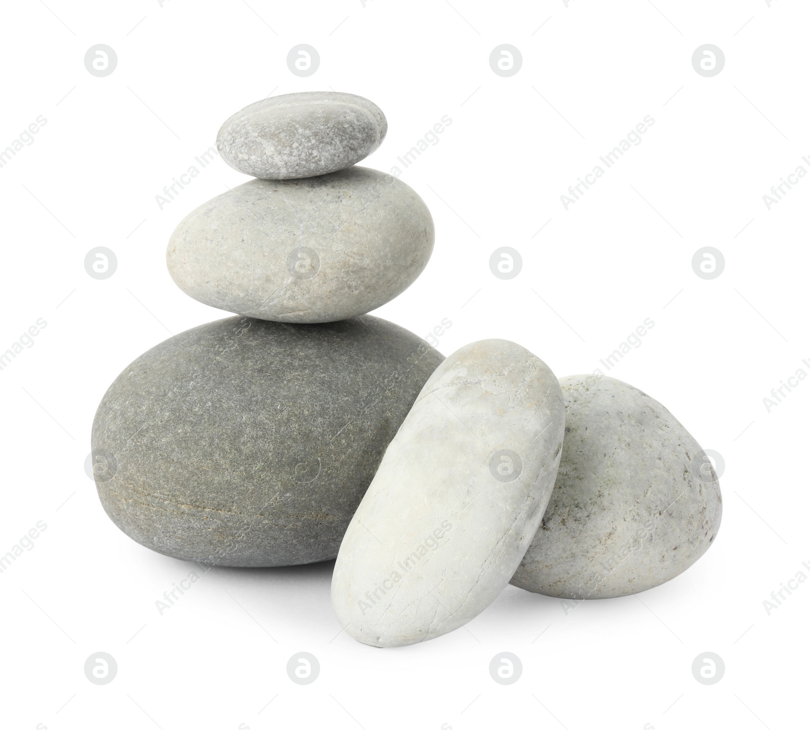 Photo of Group of different stones isolated on white