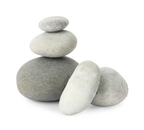 Photo of Group of different stones isolated on white