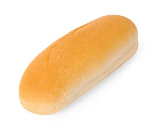 Photo of One fresh hot dog bun isolated on white