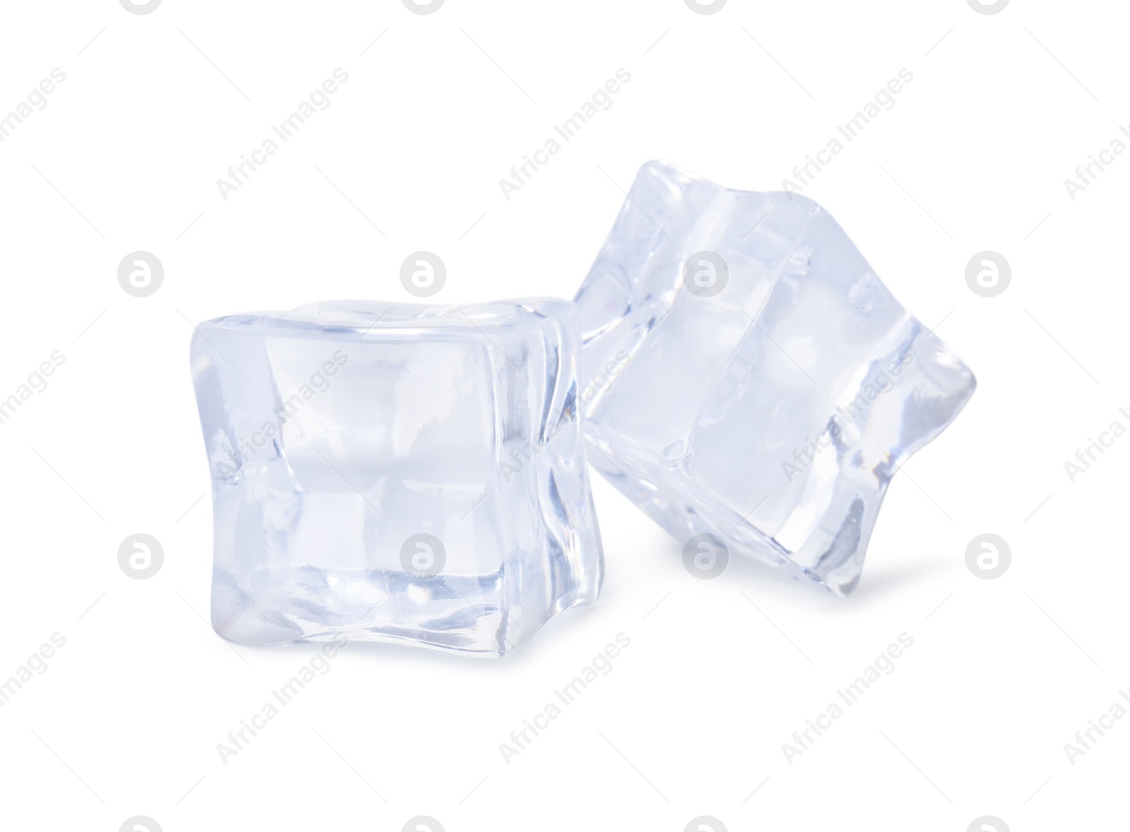 Photo of Crystal clear ice cubes isolated on white