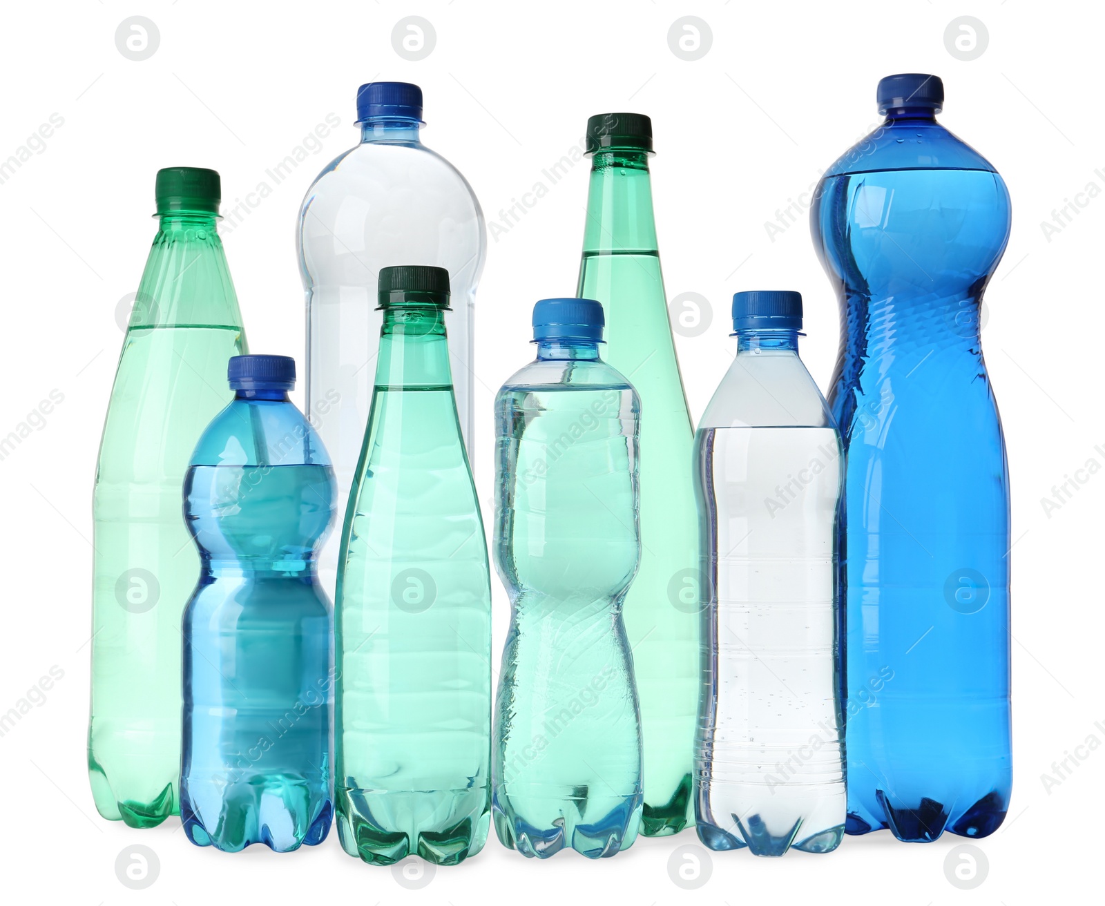 Photo of Plastic bottles with water isolated on white