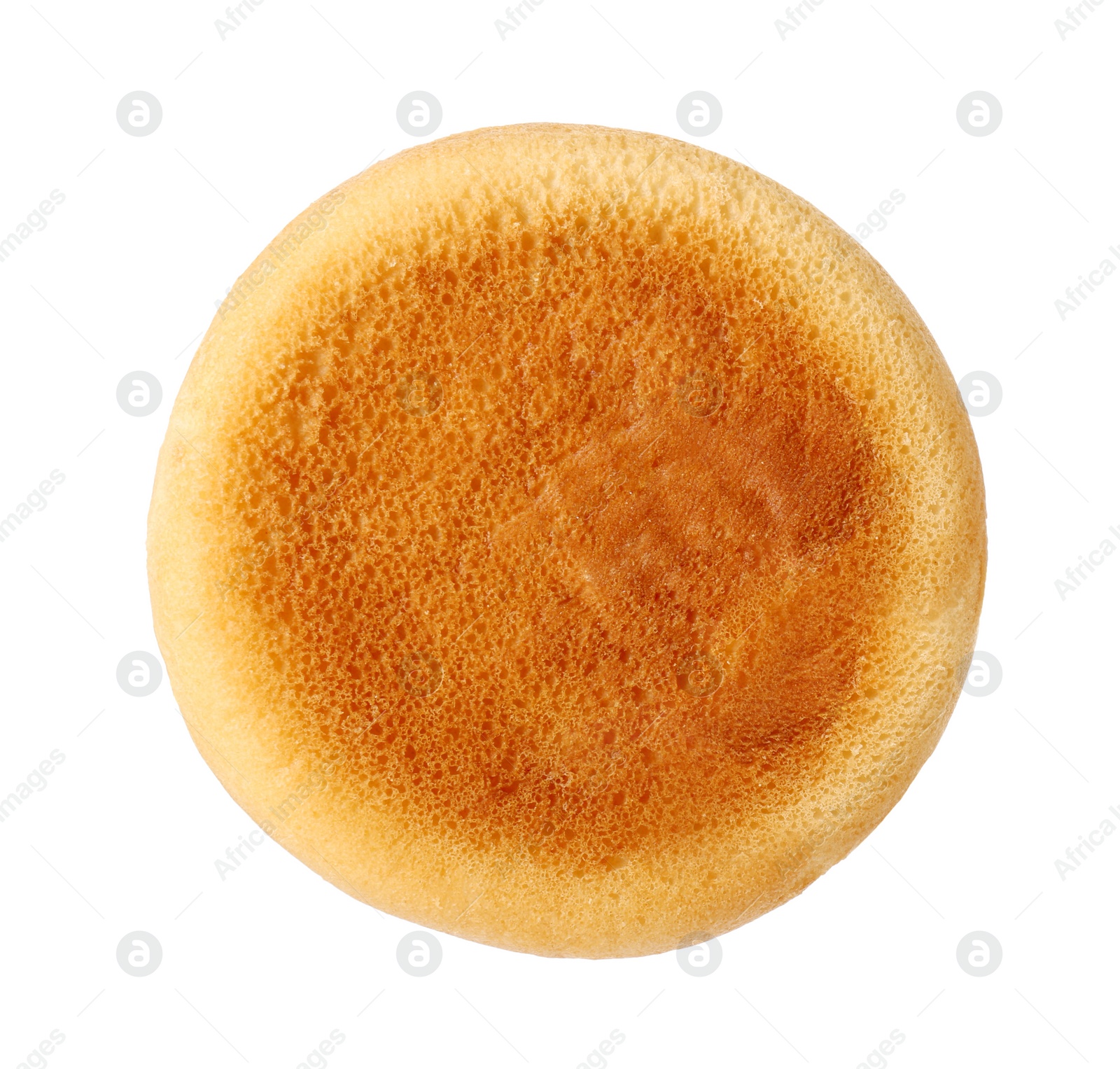 Photo of One fresh burger bun isolated on white