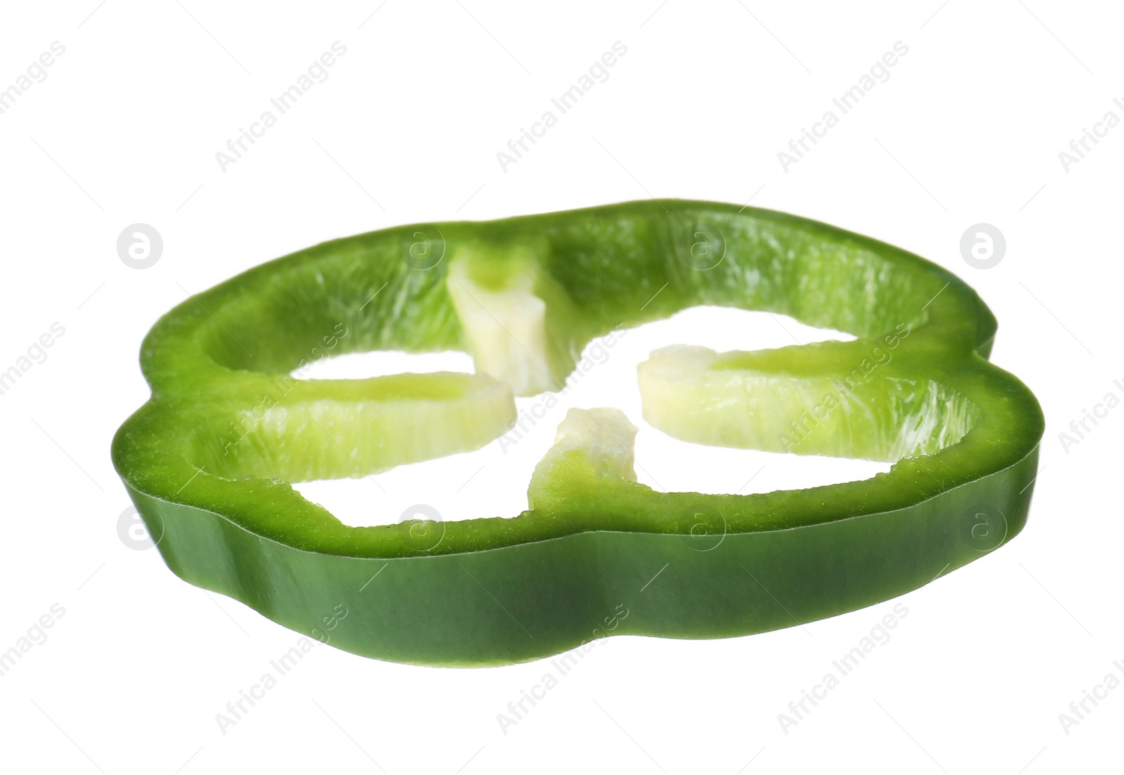 Photo of Slice of bell pepper for burger isolated on white