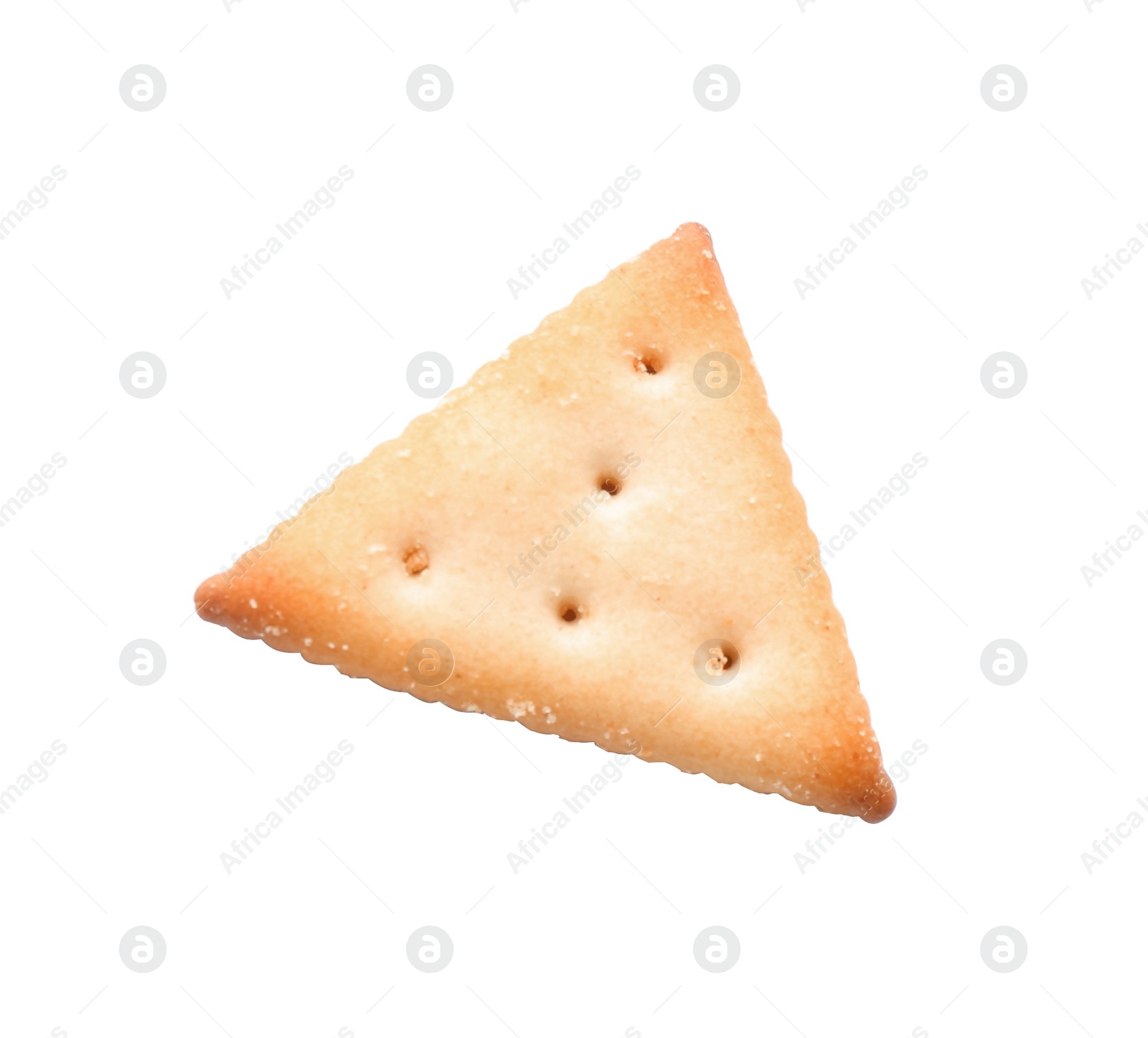 Photo of Crispy cracker isolated on white. Delicious snack