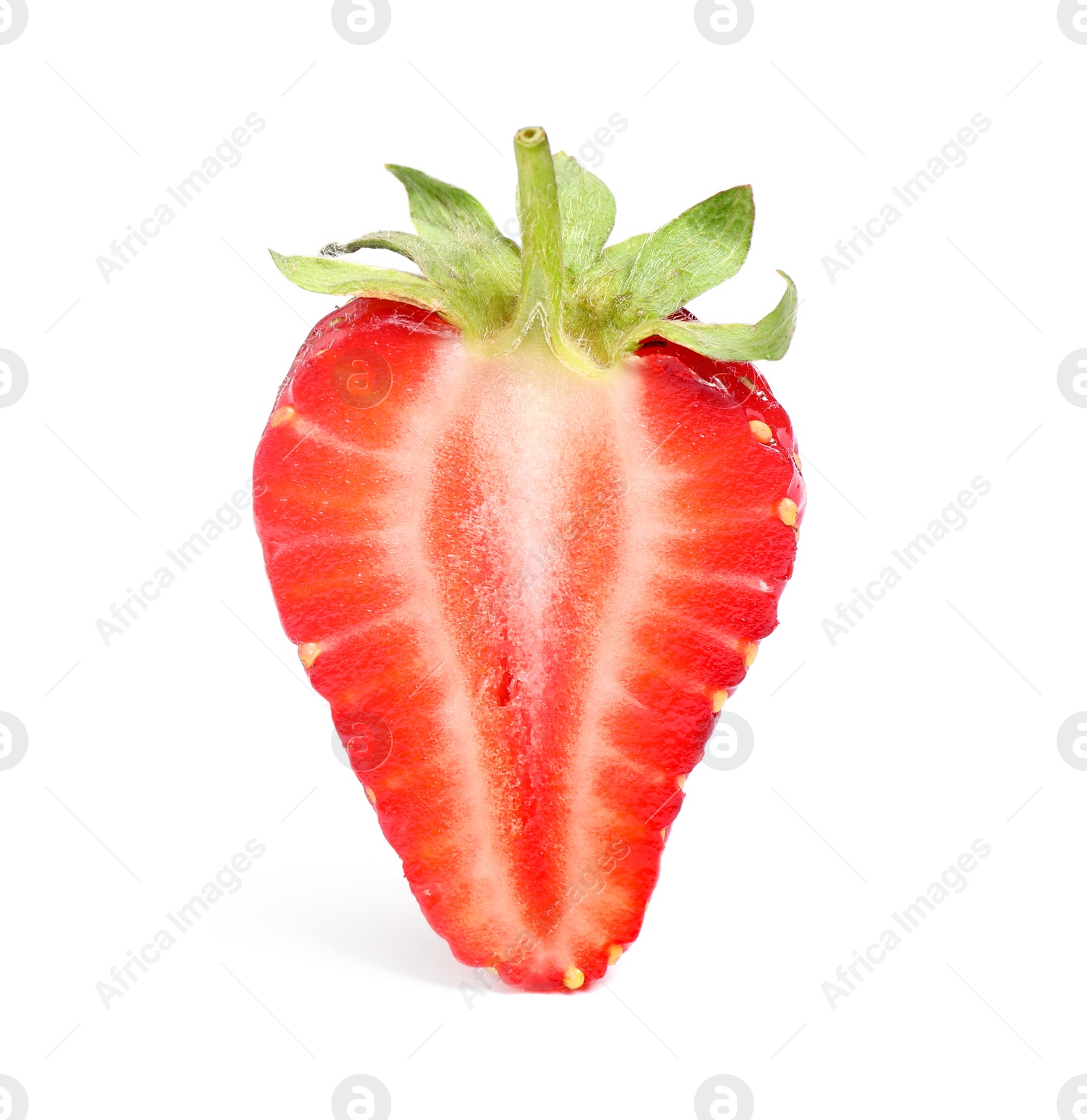 Photo of Half of fresh strawberry isolated on white