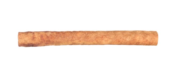 Photo of One aromatic cinnamon stick isolated on white