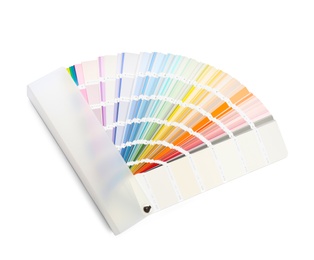 Photo of Color palette samples on white background