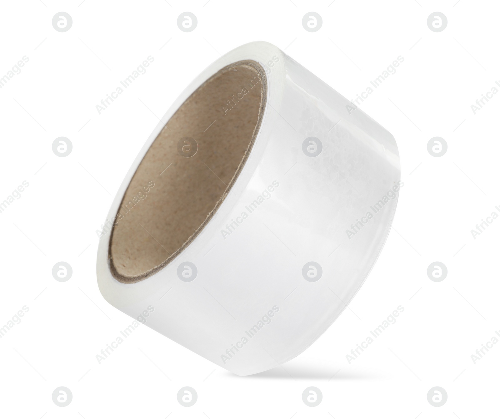 Photo of Roll of adhesive tape on white background