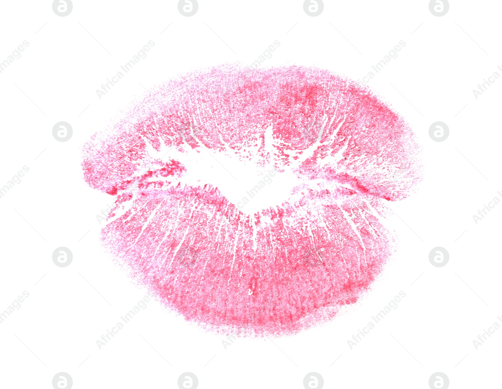 Photo of Lipstick kiss mark isolated on white, top view