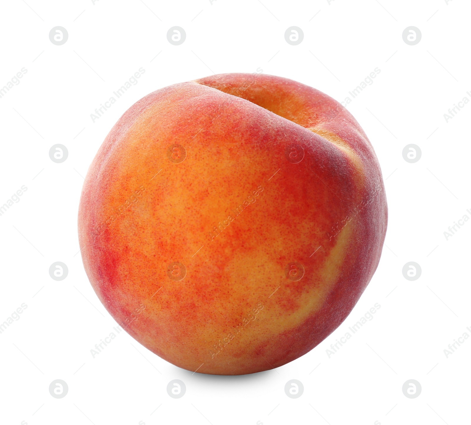 Photo of Delicious ripe juicy peach isolated on white