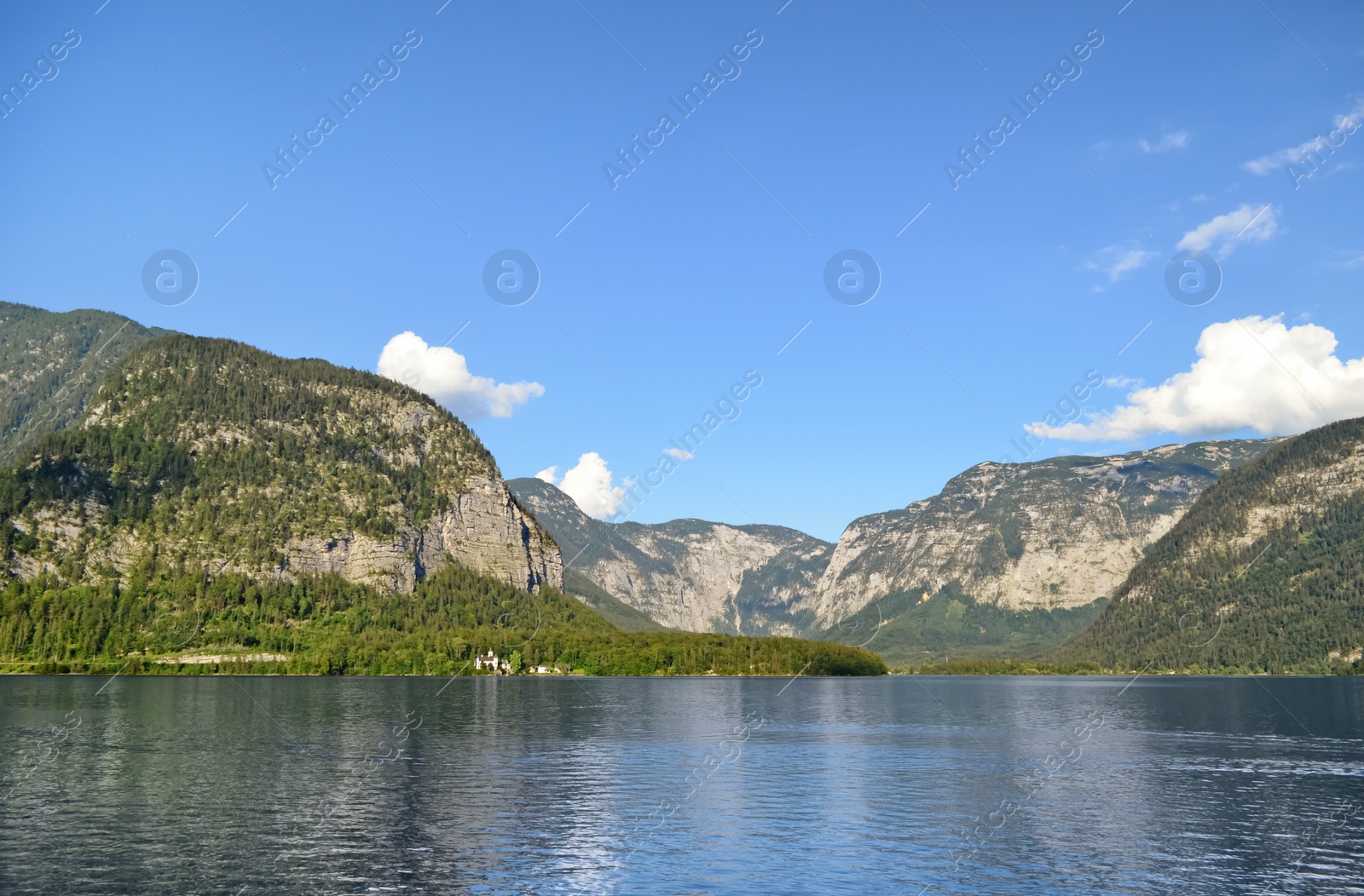 Photo of Beautiful landscape with mountains and river on sunny day