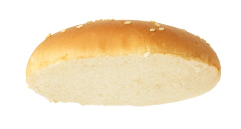 Photo of Half of fresh burger bun isolated on white