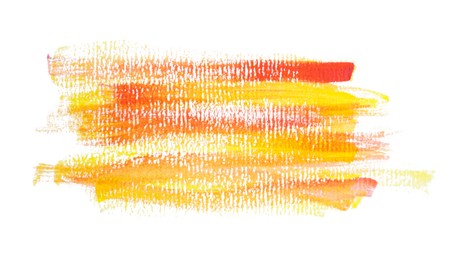 Photo of Paint strokes drawn with brush on white background