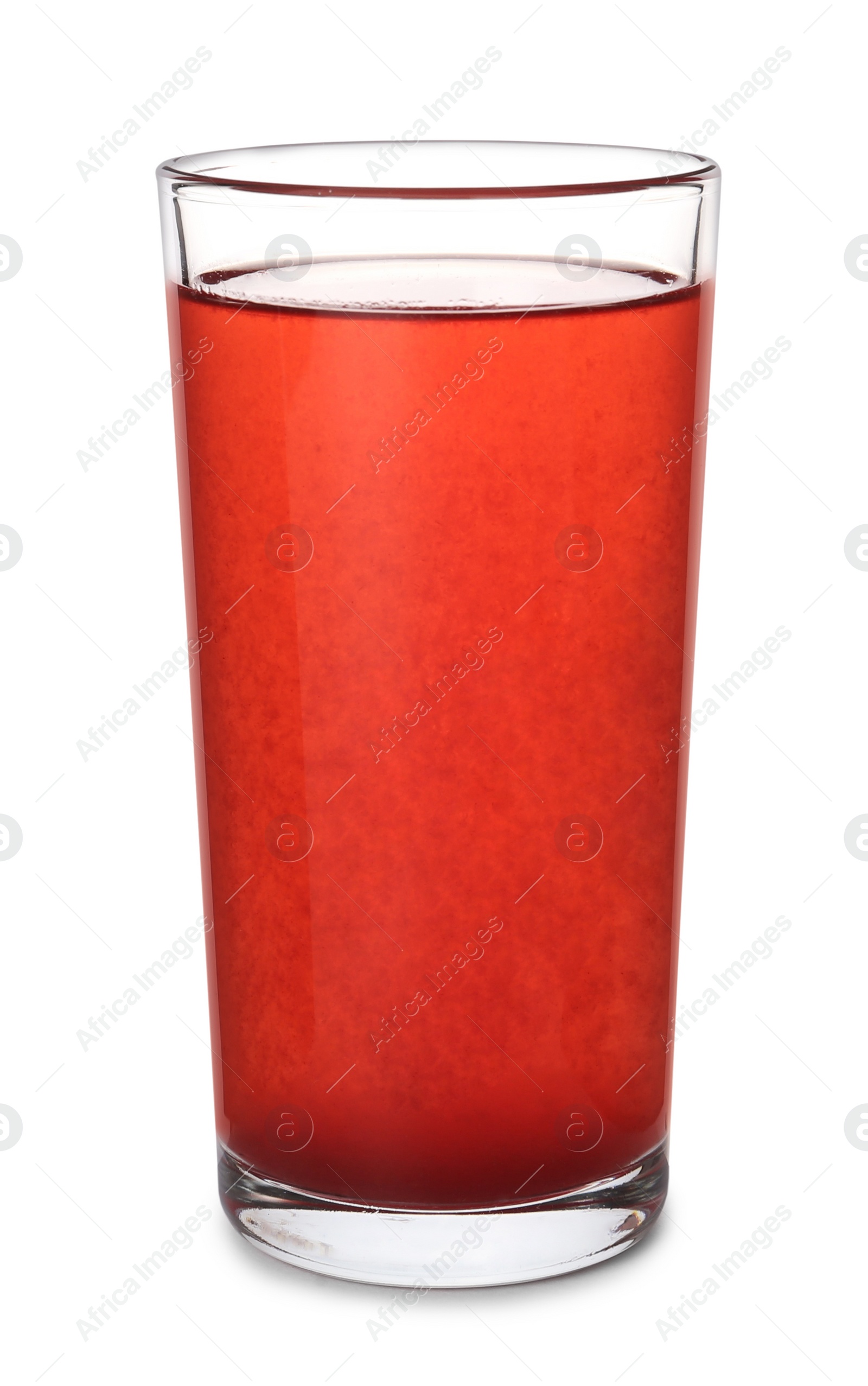 Photo of Glass of refreshing drink isolated on white