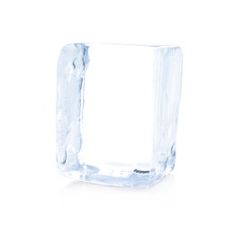 Photo of One block of ice isolated on white