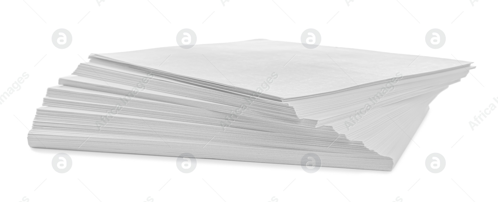 Photo of Stack of blank paper sheets isolated on white