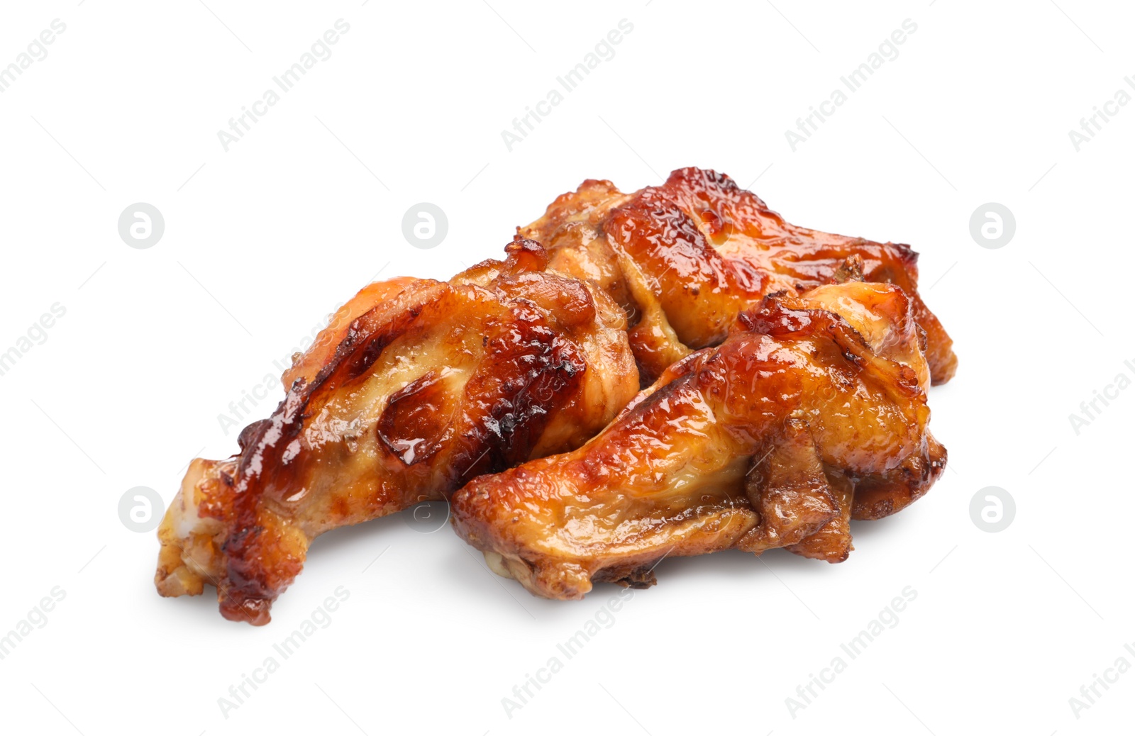 Photo of Delicious fried chicken wings isolated on white background