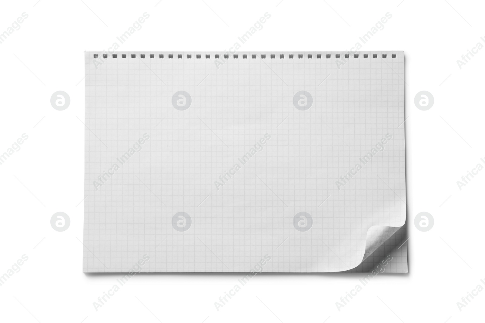 Photo of Checkered sheets of paper on white background, top view