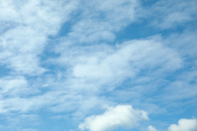 Beautiful blue sky with white clouds on sunny day