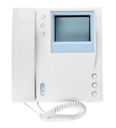 Photo of Intercom base station with handset isolated on white