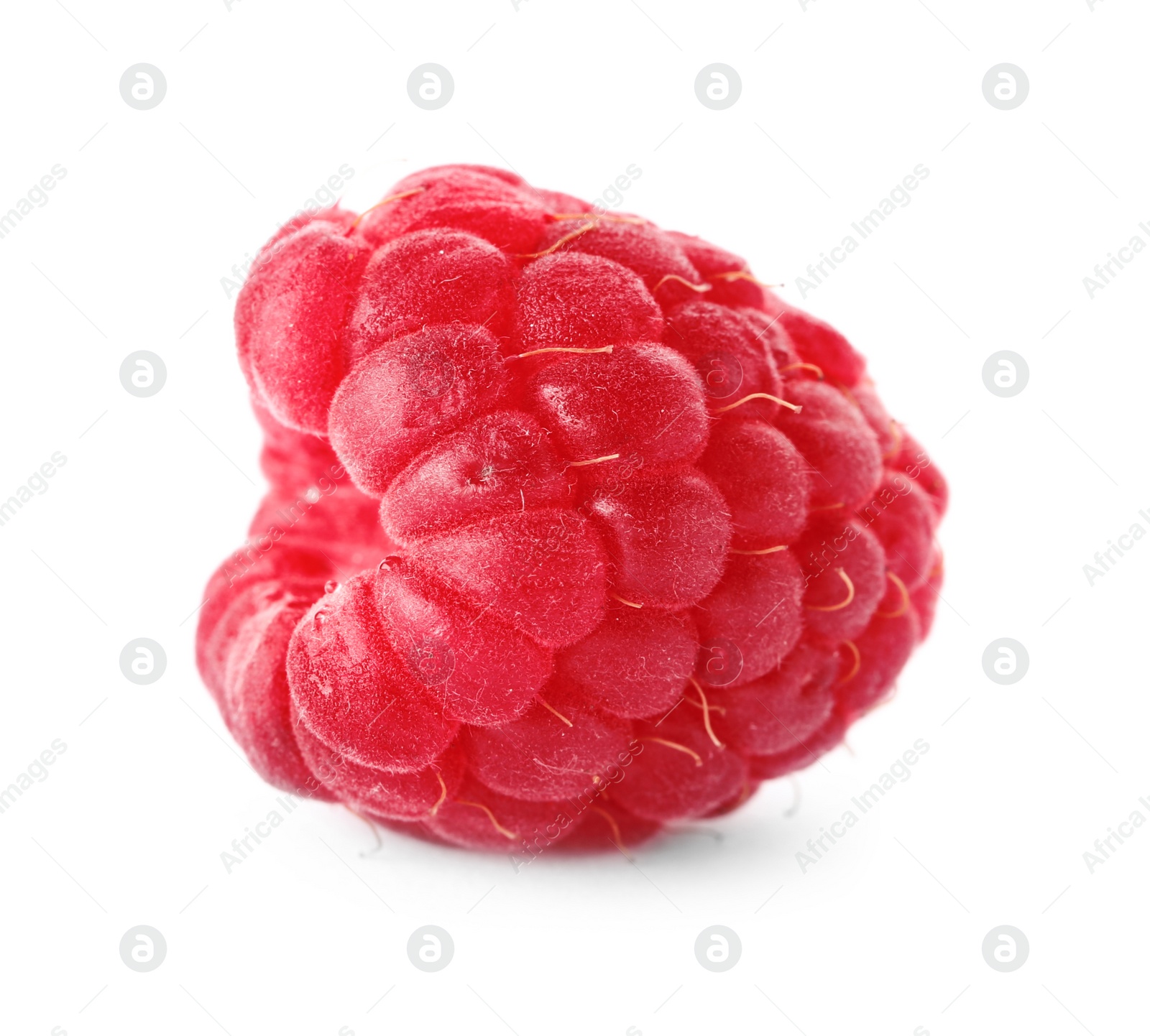 Photo of Delicious fresh ripe raspberry on white background