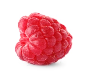 Delicious fresh ripe raspberry on white background