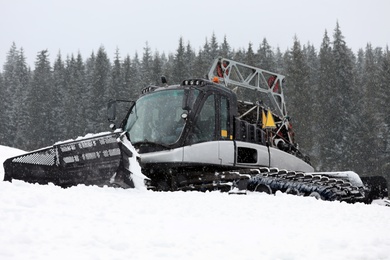 Photo of New modern snow plow at mountain resort