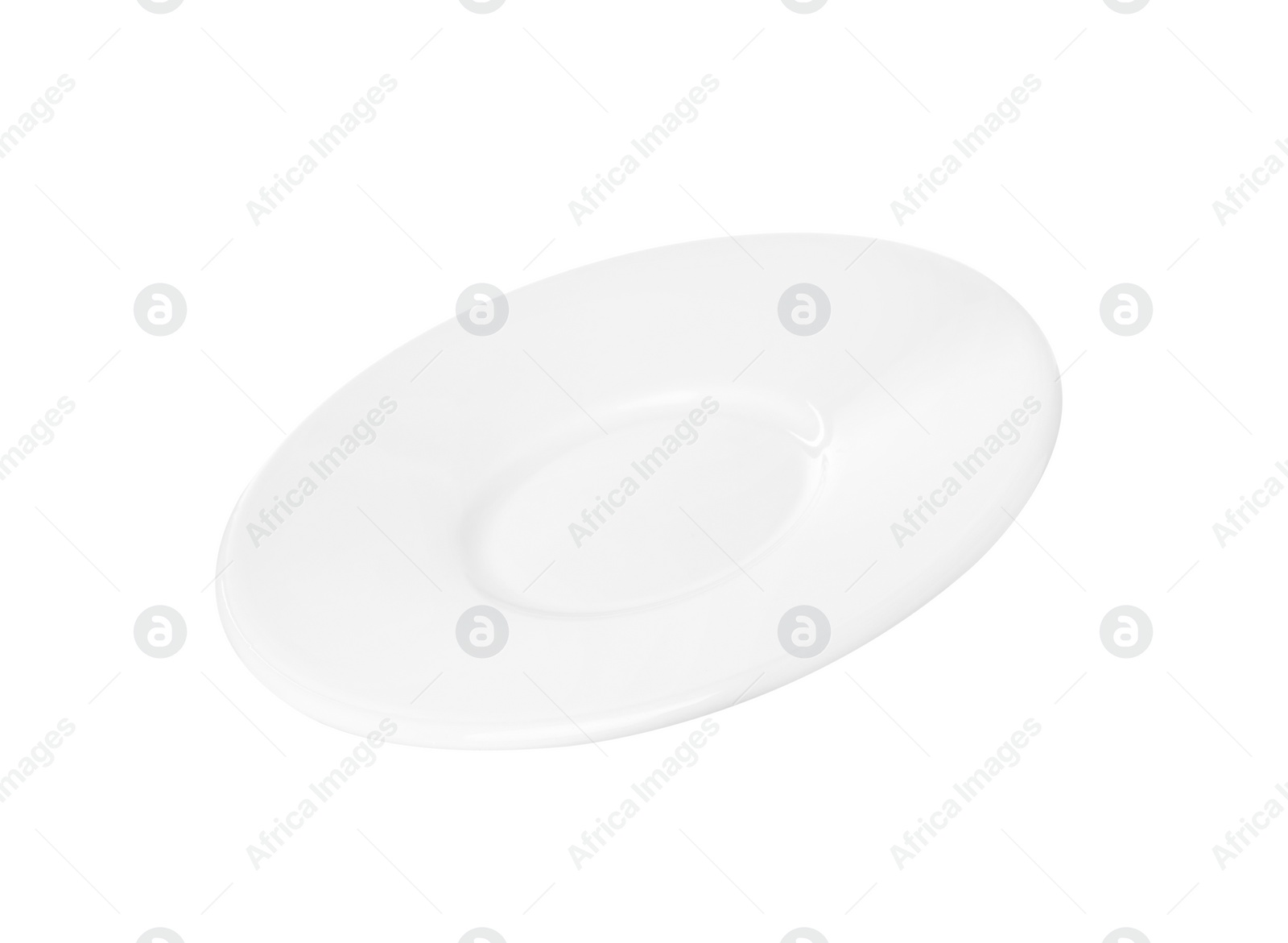 Photo of Ceramic plate isolated on white. Cooking utensil