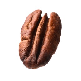 Photo of One tasty pecan nut isolated on white