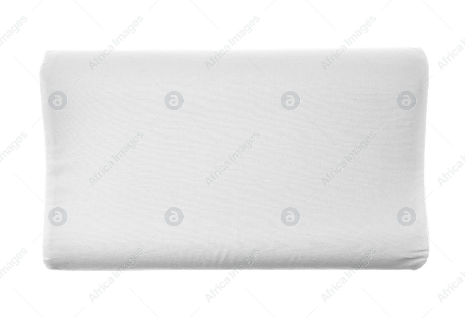 Photo of Soft bed pillow on white background