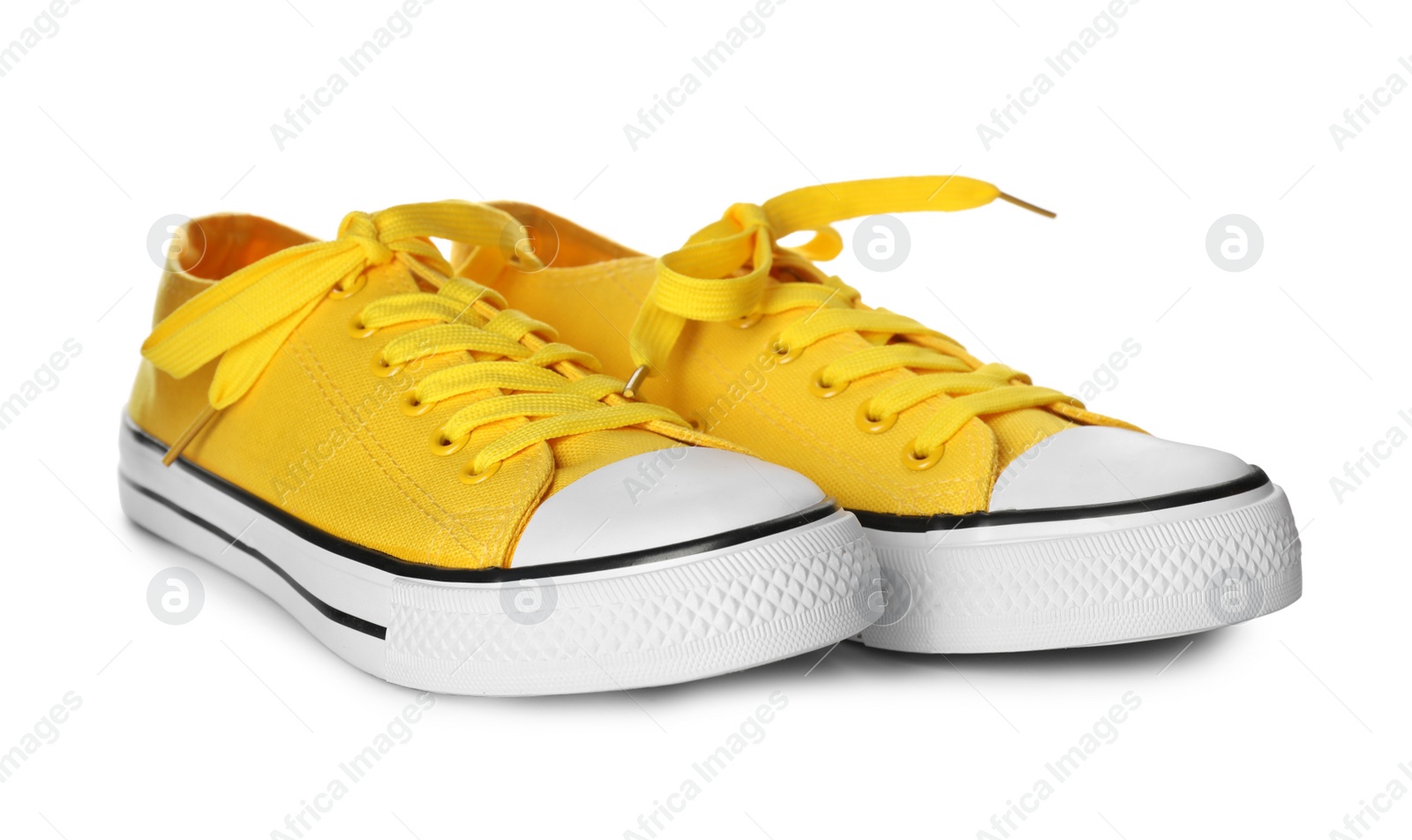 Photo of Pair of trendy sneakers isolated on white