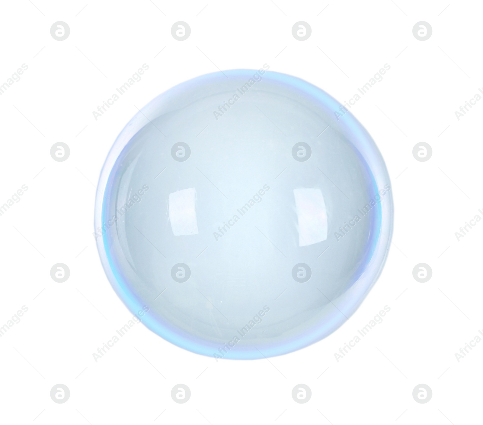 Photo of Beautiful translucent soap bubble on light background