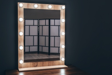 Beautiful mirror in modern makeup room