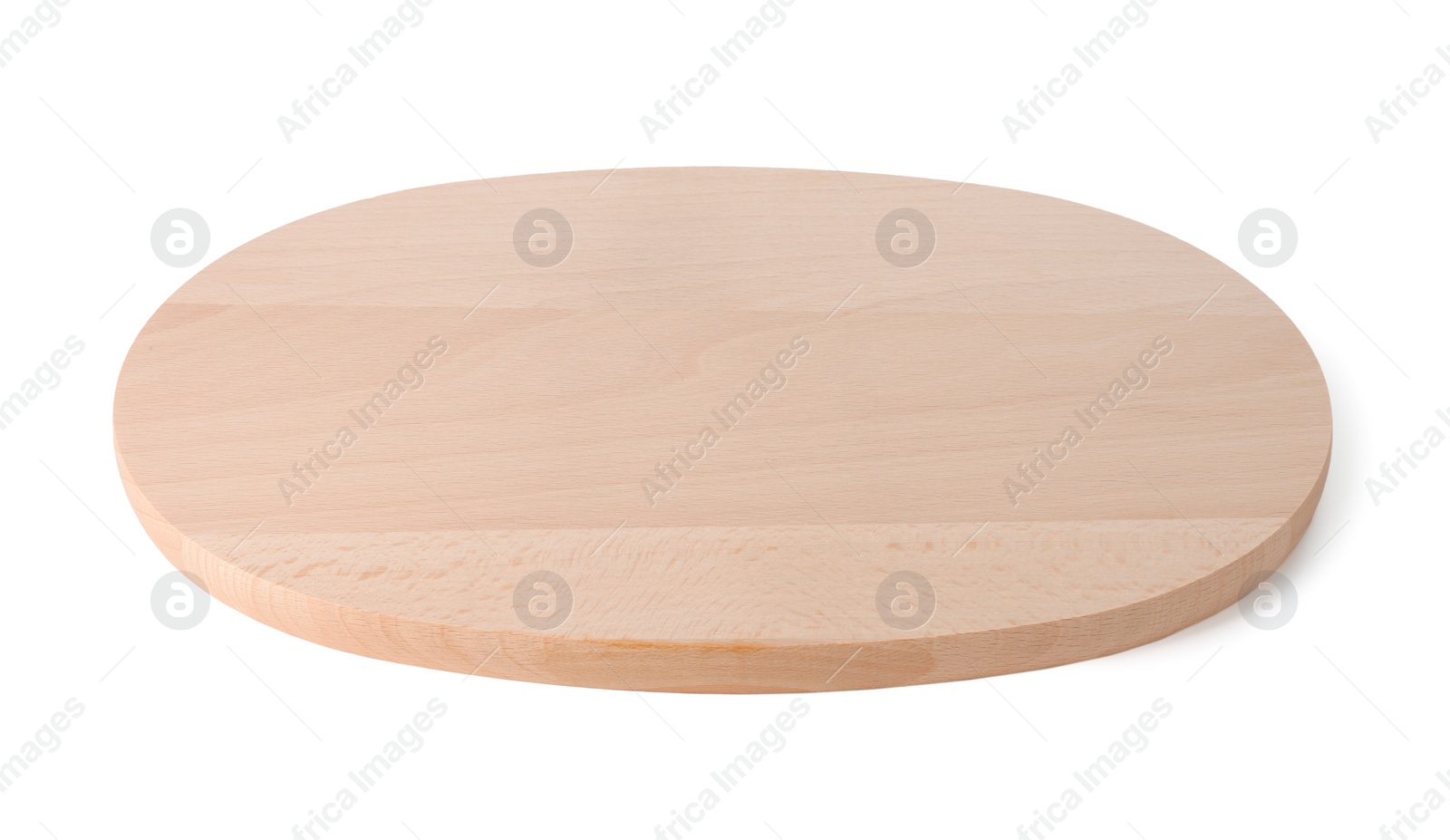 Photo of One wooden cutting board on white background