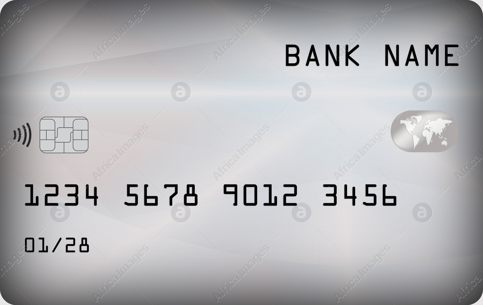 Illustration of Chip credit card, illustration. Mockup for design