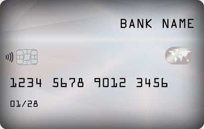 Chip credit card, illustration. Mockup for design