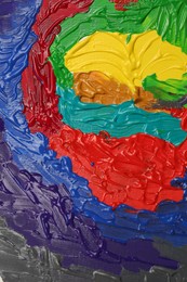 Photo of Abstract colorful painting as background, closeup view