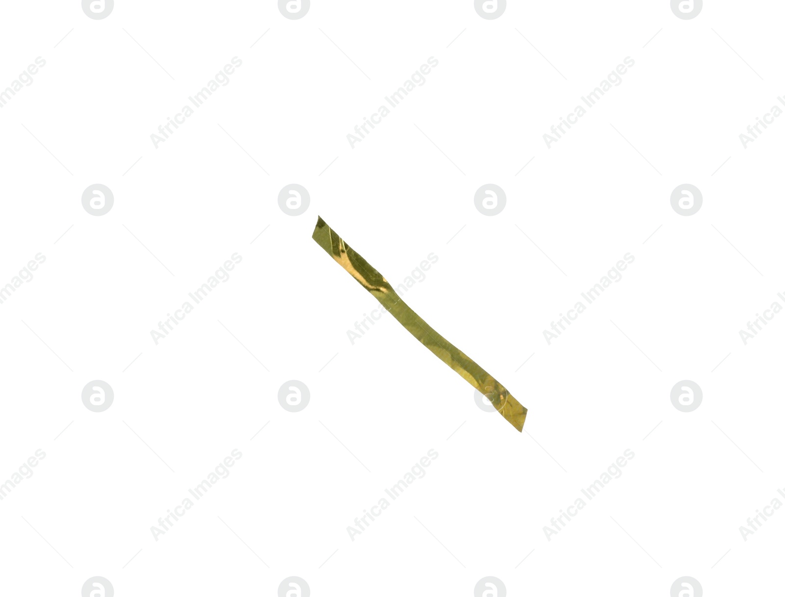 Photo of Piece of golden confetti isolated on white