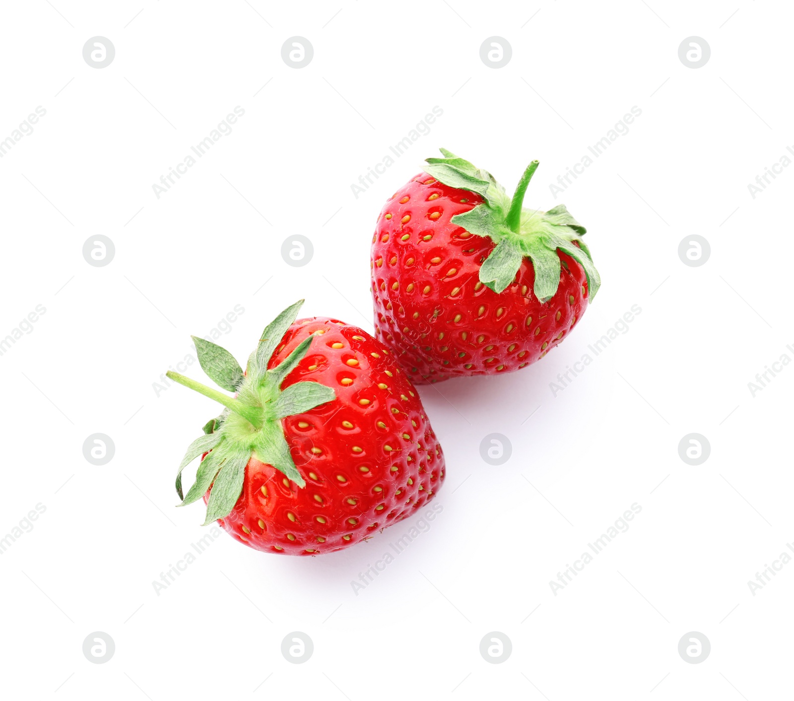 Photo of Delicious ripe strawberries on white background